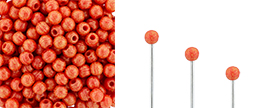 Finial Half-Drilled Round Bead 2mm : Red Antique Shimmer