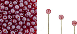 Finial Half-Drilled Round Bead 2mm Tube 2.5" : Metal Luster - Ruby