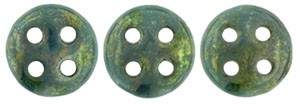CzechMates QuadraLentil 6mm : Persian Turquoise - Bronze Picasso
