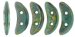 CzechMates Crescent 10 x 3mm : Turquoise - Bronze Picasso