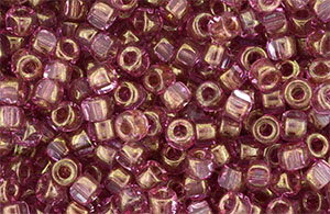 Matubo 3-Cut Seed Bead 6/0 Tube 2.5" : Luster - Transparent Rosaline