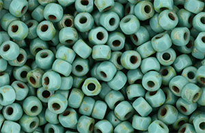 Matubo 3-Cut Seed Bead 6/0 Tube 2.5" : Opaque Turquoise - Picasso