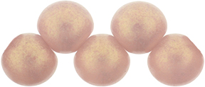 Top Hole Round 6mm : Sueded Gold Milky Pink
