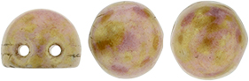 CzechMates Cabochon 7mm : Luster - Opaque Rose/Gold Topaz