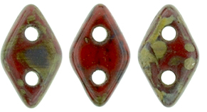 CzechMates Diamond 6.5 x 4mm : Opaque Red - Picasso