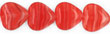 Heart Beads 10/10mm : HurriCane Glass - Cherry Cordial