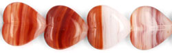 Heart Beads 10/10mm : HurriCane Glass - Whipped Crimson