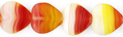 Heart Beads 10/10mm : HurriCane Glass - Matte - Gaillardia