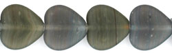 Heart Beads 10/10mm : HurriCane Glass - Matte - Shades of Gray