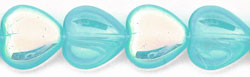 Heart Beads 10/10mm : Teal AB