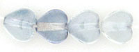 Heart Beads 6 x 6mm : Luster - Transparent Blue