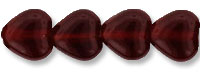 Heart Beads 6 x 6mm : Ruby