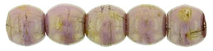 Round Beads 2mm : Luster - Opaque Rose/Gold Topaz