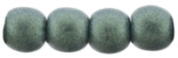 Round Beads 3mm : Metallic Suede - Lt Green