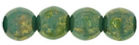 Round Beads 4mm : Turquoise - Bronze Picasso