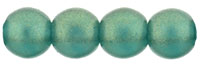 Round Beads 4mm : Sueded Gold Emerald