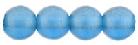 Round Beads 4mm : Sueded Gold Capri Blue