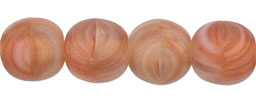Round Beads 6mm : HurriCane Glass - Matte - Fuzzy Peach