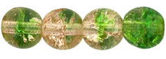 Round Crackle Beads 6mm : Green/Pink