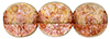 Round Beads 8mm: Luster - Transparent Topaz/Pink