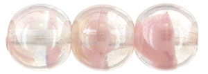 Round Beads 8mm : Luster - Crystal/Pink