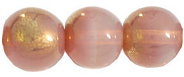 Round Beads 10mm : Gold - Milky Pink