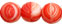 Round Beads 10mm : HurriCane Glass - Red Snow Berries