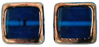 Stained Glass Squares 14 x 13mm: Capri Blue