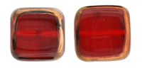 Stained Glass Squares 14 x 13mm: Siam Ruby