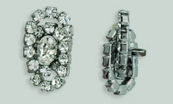 Rhinestone Button - Nebula 18/10mm : Gun Metal - Crystal