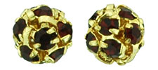 Rhinestone Balls 6mm : Gold - Ruby