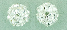 Rhinestone Balls 6mm : Silver - Crystal