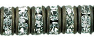 Rhinestone Rondelles 4.5mm : Antique Brass - Crystal