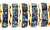 Rhinestone Rondelles 8mm - Gold: Montana Blue