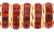 Rhinestone Rondelles 8mm - Gold: Siam Ruby
