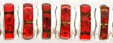 Rhinestone Rondelles 5mm : Silver - Siam Ruby