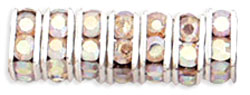 Rhinestone Squaredelles 4.5mm : Silver - Crystal AB