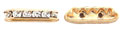 Rhinestone Bridges 21/6mm : Gold - Crystal