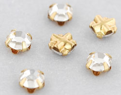Crystal Rose Montees 4mm : Gold - Crystal
