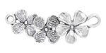 Starman Sterling Silver : Three Flower Curved Link 37.5 x 32.5mm