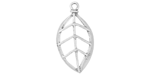 Starman Sterling Silver : Large Cut Out Leaf Pendant 26.5 x 13.5mm