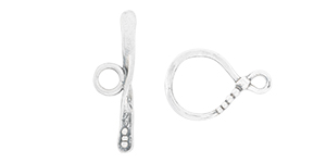 Starman Sterling Silver Essentials : Large Lariat Loop Style Toggle Clasp with Dotted Design 19mm
