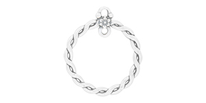 Starman Sterling Silver Essentials : Large Twisted Circle Pendant with Flower 25 x 22.5mm