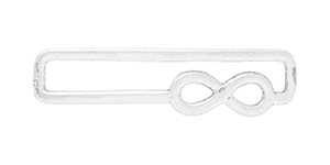Sterling Silver Findings : Rectangular Link with Infinity Symbol on Side 38.5 x 10mm