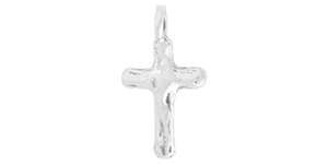 Starman Sterling Silver Religious : Organic Small Cross - 18 x 10mm