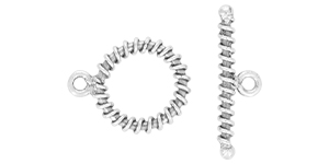 Starman Sterling Silver : Large Wrapped Toggle Clasp Set 21 x 6mm