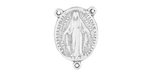 Starman Sterling Silver Religious : Oval Rosary Center Link - 16.5 x 11mm