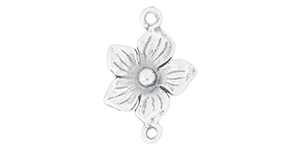 Starman Sterling Silver Essentials : 5 Pointy Petal Flower Link With 2 Loops 17 x 10.5mm