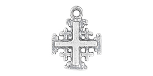 Starman Sterling Silver Religious : Small Jerusalem Cross Charm - 13.5 x 10.5mm