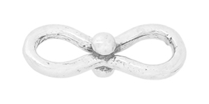 Starman Sterling Silver Essentials : Figure-8 Link with Round Accent Center 12 x 4.5mm